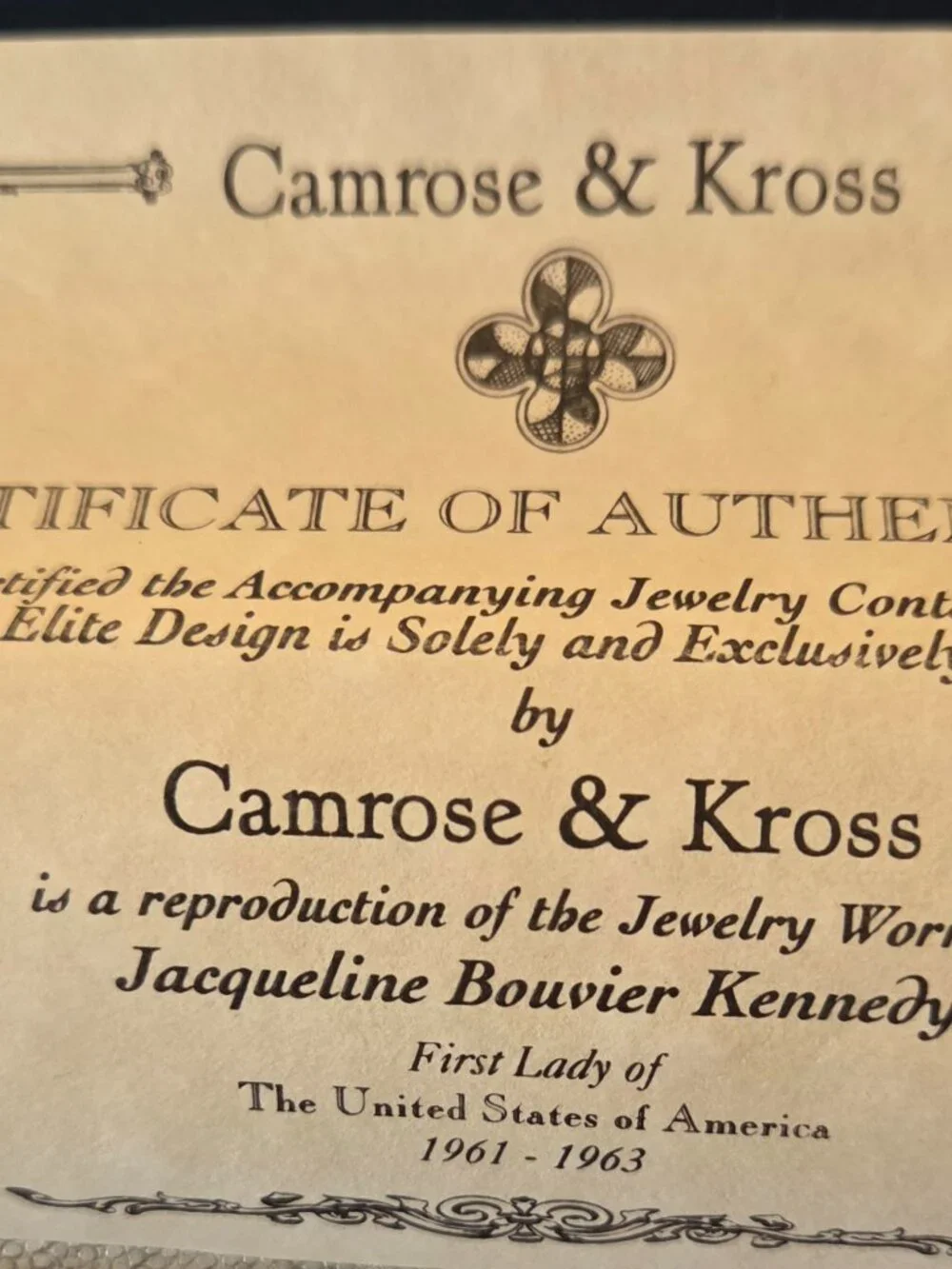 Camrose & Kross Jacqueline Kennedy Reproduction Crystal Tennis Bracelet with Box